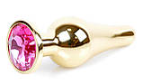 Анальна пробка металева із кристалом Boss Series - Jewellery Gold BUTT PLUG Pink, 30, фото 8