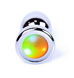 Анальна пробка металева із кристалом Boss Series - Jewellery PLUG Disco Flashlight S, 27мм, фото 9