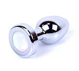 Анальна пробка металева із кристалом Boss Series - Jewellery PLUG Disco Flashlight S, 27мм, фото 10