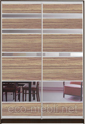 Шафа-купе з фасадом "КЛАСІК 1" 29/29 рафия+рафия, фото 1