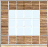 Шафа-купе з фасадом "КЛАСІК 3" 20/21/22 рафия+м/зерк.