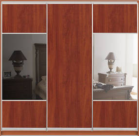 Шафа-купе з фасадом "КЛАСІК 3" 12/3/12 яблоня/зерк+яблоня