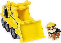Rubble Бульдозерспасатель Paw Patrol Rubble с движущимся ковшом и подъемной откидной платформой для детей