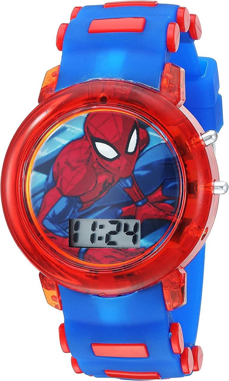 Red & Blue Цифровий кварцовий пластиковий годинник Accutime Kids Marvel SpiderMan для хлопчиків і дівчато