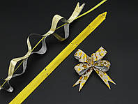 Самозатягивающийся бант для подарков и декора Цвет "золото". 3х6 см