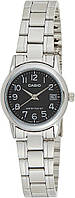 Casio LTPV002D1B жіночий стандартний годинник із датою з чорним циферблатом з нержавіючої сталі