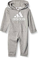 18 Months Gray adidas babygirls Детский комбинезон с капюшоном для девочек и мальчиков с длинными рукавам