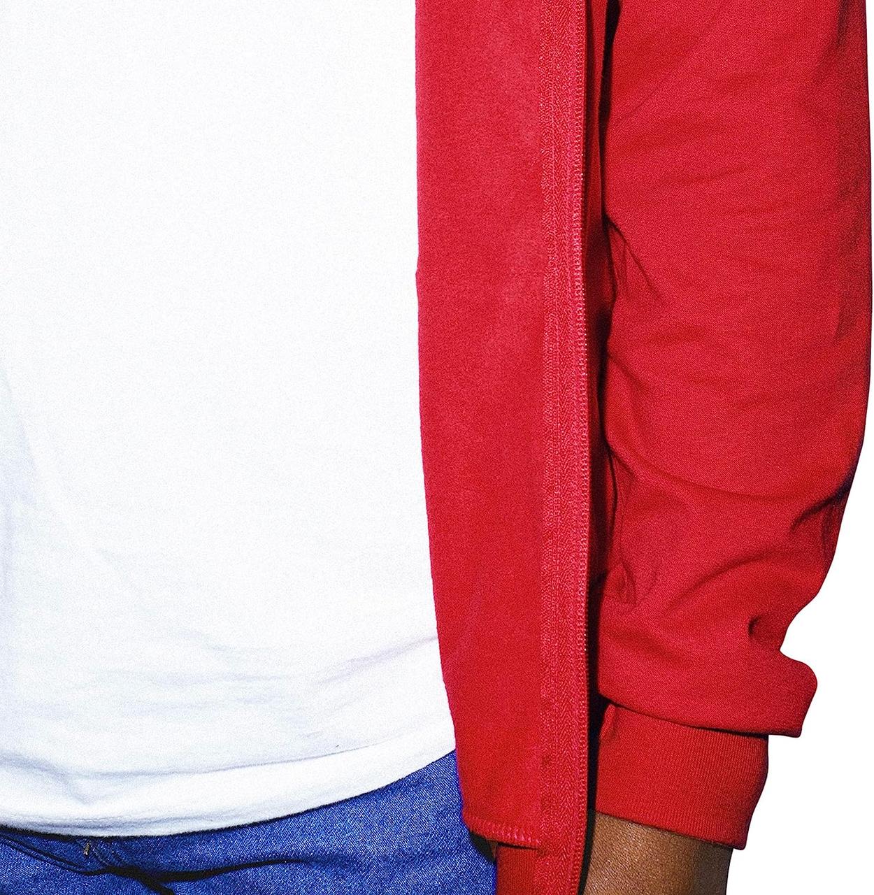 X-Small Red Мужская флисовая худи с длинным рукавом на молнии American Apparel - фото 5 - id-p1899398351