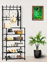 Напольная вешалка стойка 60*29.5*154 см для одежды с полками New simple floor clothes rack