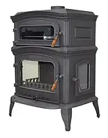 Дровяная чугунная печь камин отопительная Flame Stove Altara Lux Premium с духовкой и боковой дверкой