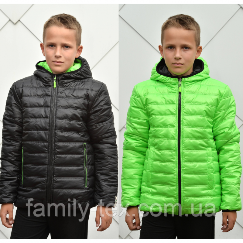 Демісезонна куртка двостороння для хлопчиків і підлітків «Арсен — 3», розміри на зріст 104 — 158