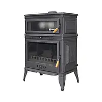 Чугунная дровяная печь буржуйка отопительно-варочная Flame Stove Retro Dik с духовкой