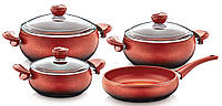 Набор посуды с антипригарным покрытием OMS 3017-Red - MegaLavka