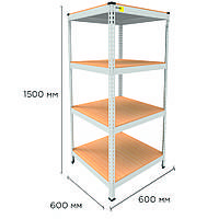 Металлический стеллаж MRL-1500 ( 600x600) белый