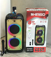 Музыкальна колонка портативная, с Bluetooth на аккумуляторе с радиомикрофоном KIMISO QS 218