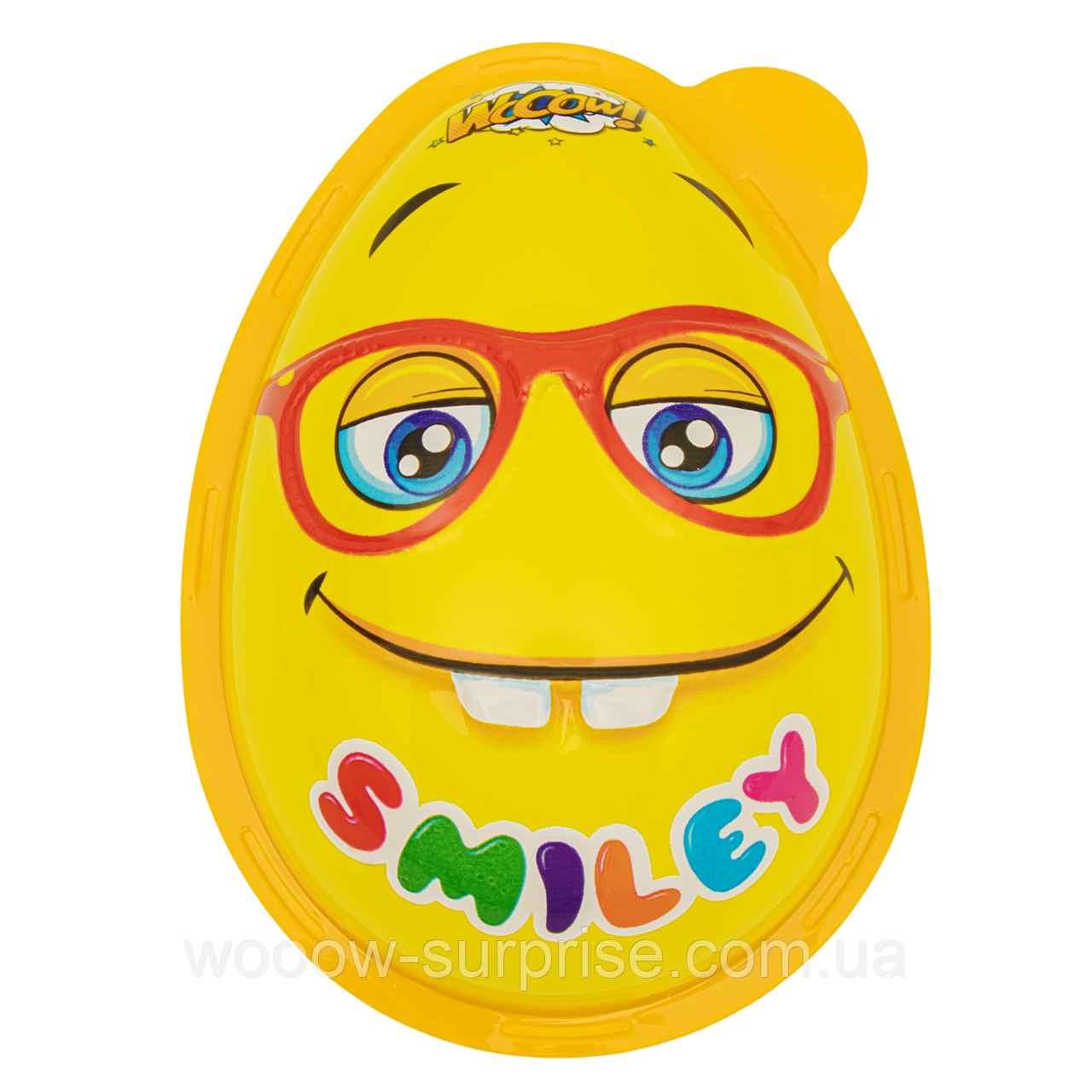 Яйце пластикове з цукерками та сюрпризом для дівчинки та хлопчика Smiley face 35г