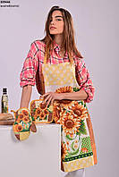 Текстильный кухонный набор XOPC-M «Добрая хозяйка»: фартук+прихватки+перчатка