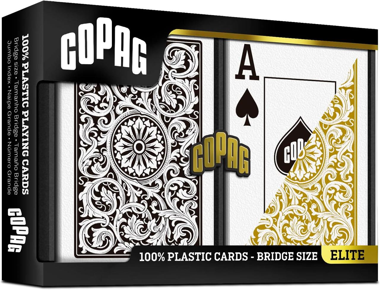 Набір пластикових гральних карт COPAG 1546 Elite (чорна/золота сорочка)