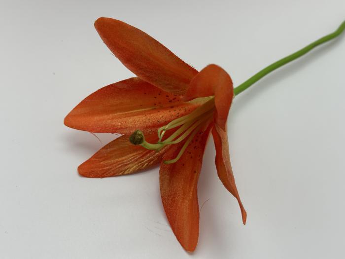 Ветка лилии искусственная оранжевая для декора Цветы для декорирования L 28 cm D 14 cm - фото 5 - id-p438601197