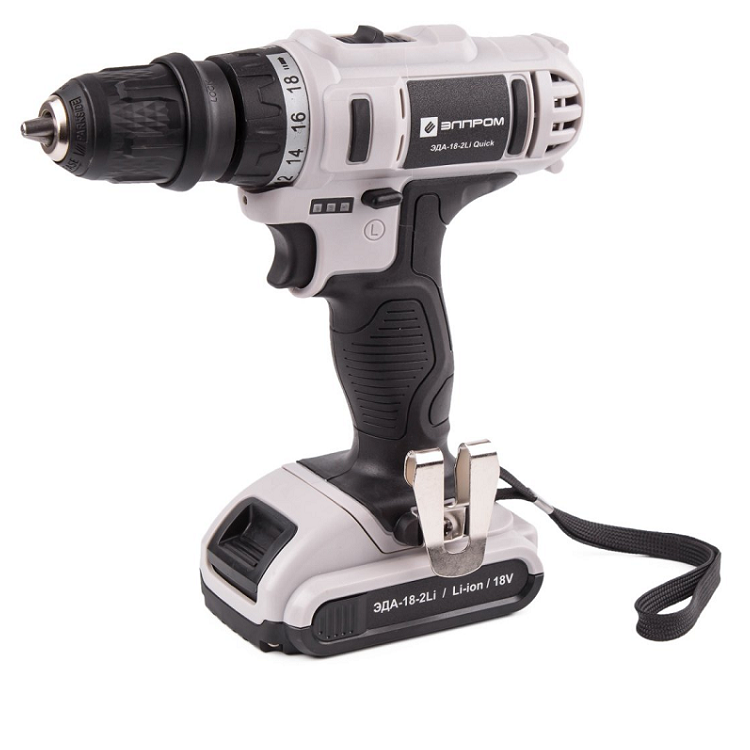 Акумуляторний шурупокрут Елпром ЕДА-18-2 Li Quick (знімний патрон), фото 1