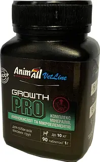 Вітамінна домішка AnimAll VetLine Growth PRO для малих порід собак 1 г х 90 т. (4820150205508)