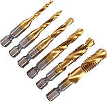 Набір свердел-мітчиків Duovite KST-9224 HSS 0.5-1.5 мм для нарізування різі, 6 шт., фото 4