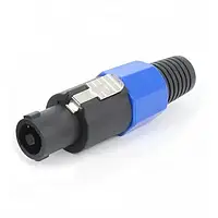 Штекер Спікон 4-х контакт., під шнур, корпус пластик