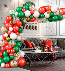 Арка з повітряних кульок "Christmas colors", набір - 114 шт., Італія