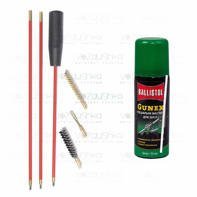 Набор для чистки калибра 7,62 (2 ерша, вишер) + Gunex 50 ml spray