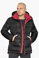 Чоловіча чорна брендова куртка на зиму модель 51999