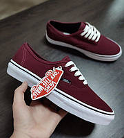 БОРДОВЫЕ Кеды Vans Authentic BORDO / WHITE ванс унисекс 2023 EUR 41 - (26,5 cm)