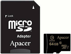 MicroSDXC (UHS-1) Apacer 64Gb class 10 (adapter SD)