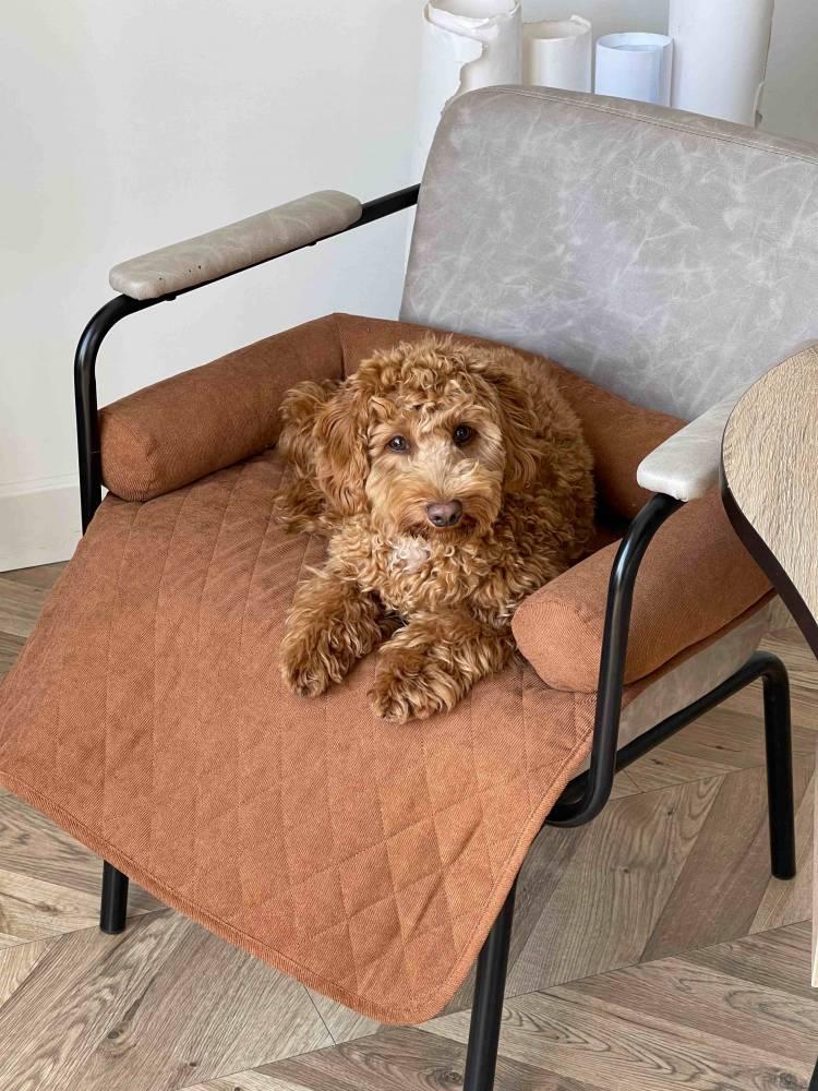 Лежак на диван,кресло для собак та котів коричневий L-3