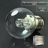 Лампочка для печі 500°C  E27 40W Лампа жаростійка 220V