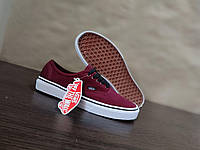 БОРДОВЫЕ Кеды Vans Authentic BORDO / WHITE ванс унисекс 2023