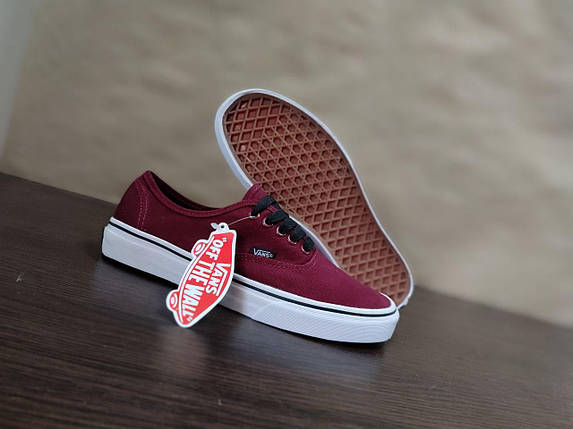 БОРДОВІ Кеди Vans Authentic BORDO / WHITE ванс унісекс 2023, фото 1