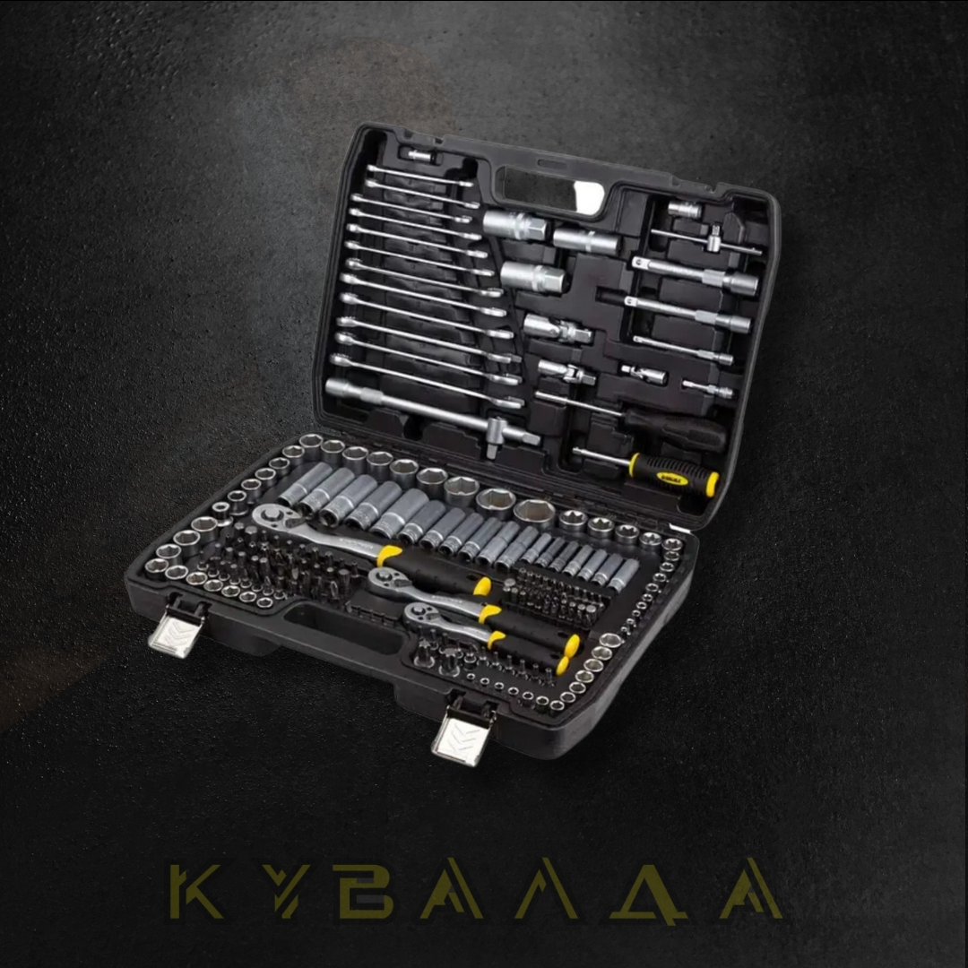 SIGMA Набір насадок торцевих і біт 1⁄4" 3⁄8" 1⁄2" CrV (216шт), фото 1