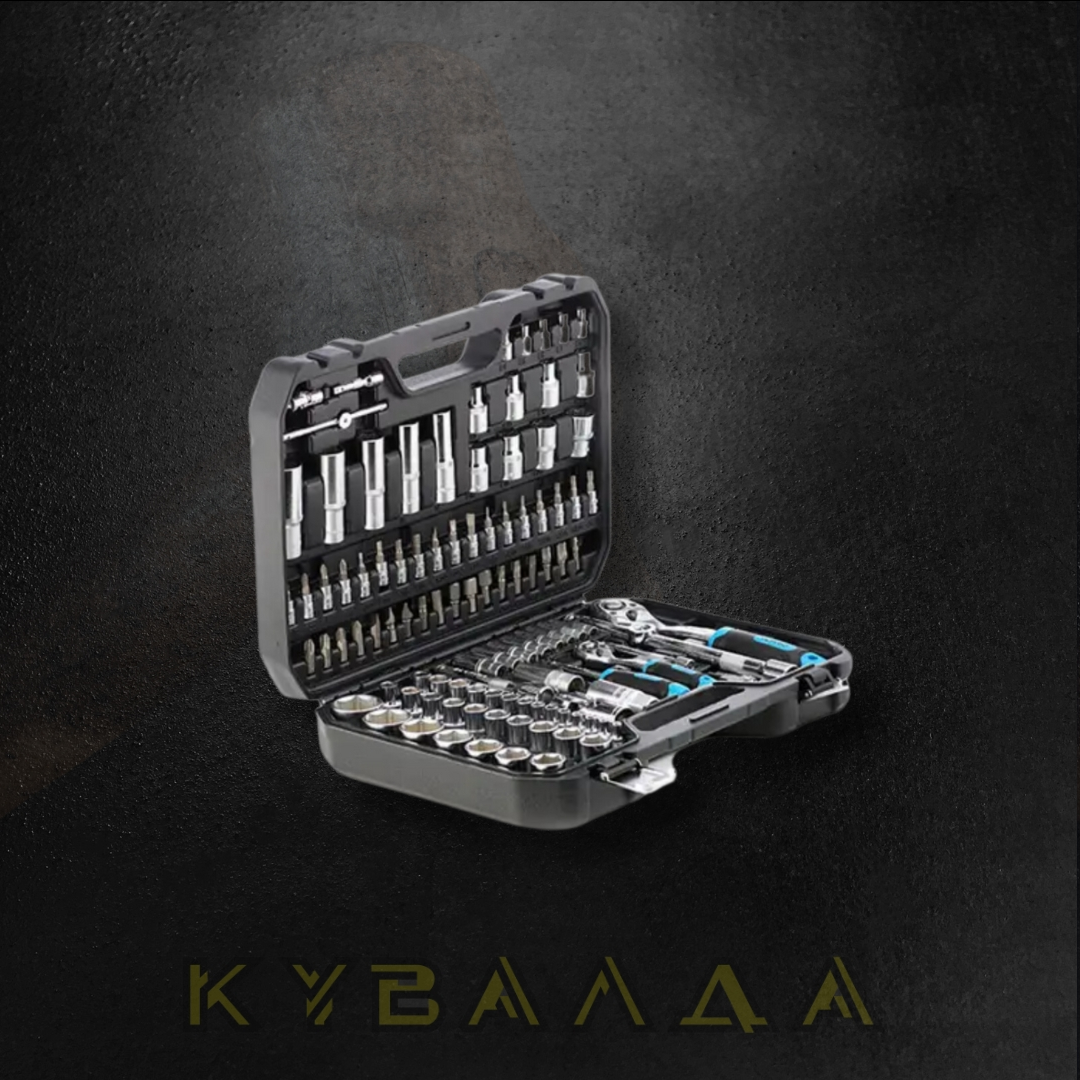 Набір насадок (інструментів) торцевих з тріскачкою CrV 1/4, 1/2 (90т) (94 шт.) APRO, фото 1