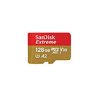 Карта пам'яті microSDXC (UHS-1 U3) SanDisk Extreme A2 128Gb class 10 V30 (R190MB/s,W90MB/s) (adapter SD)
