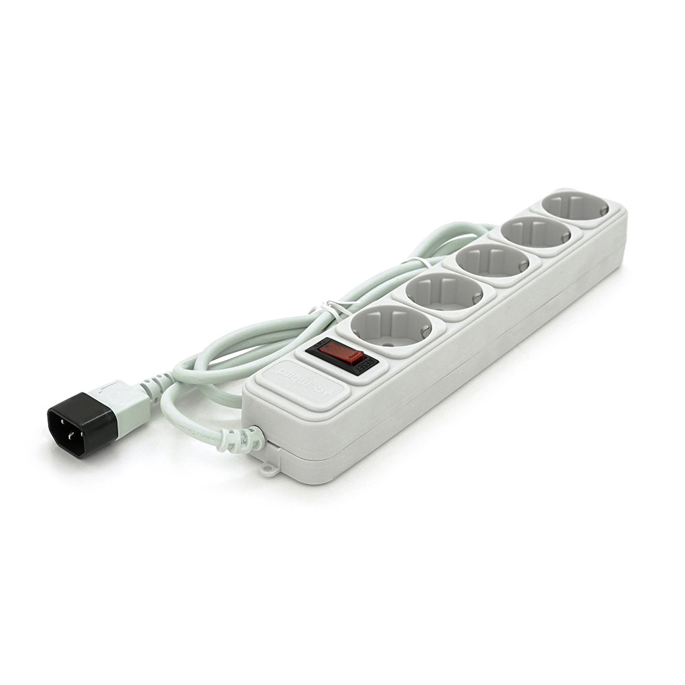 Мережевий подовжувач Gembird UPS SPG5-X-6G, 220В 10А, 5 розеток, 1.8 м, Gray, Q40, фото 1