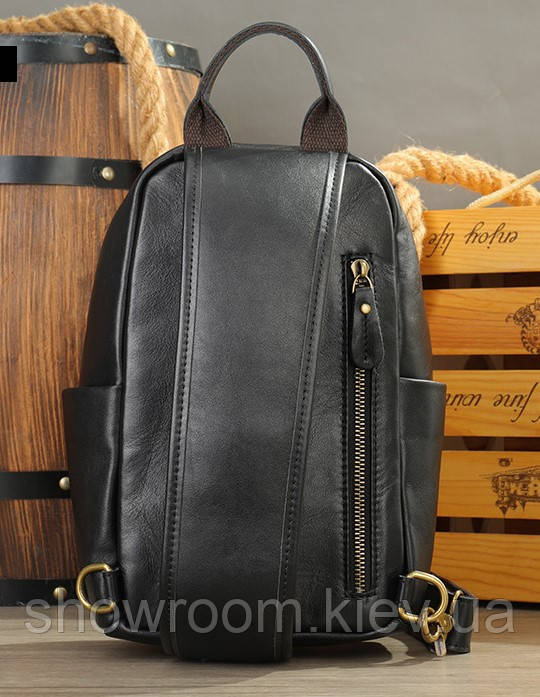 Мужская сумка на грудь (слинг), бананка Wild Leather (352) - фото 4 - id-p1899477028