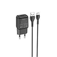 Мережевий зарядний пристрій HOCO C96A single port charger set(Type-C) Black