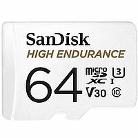 Карта пам'яті microSDXC (UHS-1 U3) SanDisk High Endurance 64Gb class 10 V30 (100Mb/s) (adapterSD)