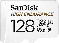 Карта пам'яті microSDXC (UHS-1 U3) SanDisk High Endurance 128Gb class 10 V30 (100Mb/s) (adapterSD)