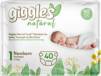 Подгузники детские Giggles Natural 1 Newborn 2-5 кг 40 шт