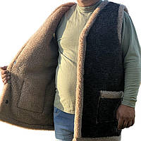 Жилет з овчини подвійний на ґудзиках Унісекс, Жилетки теплі з вовни