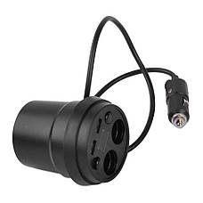 Розгалужувач прикурювача 12/24 V (на 2 виходи + USB) KONNWEI, фото 4