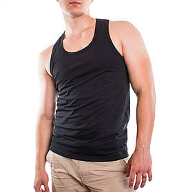 Чоловіча майка борцовка з бавовни Bono 950101 чорна, розмір 54 2XL