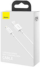 Кабель Lightning Baseus Superior Series Fast Charging Data Cable USB to iP 2.4A 0.25m White (CALYS-02)