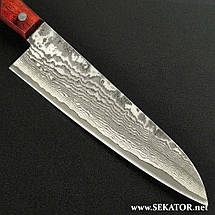 Ніж кухонний Honmamon / Хонмамон Gyuto (Шеф) Damascus, 210 мм (Японія), фото 2